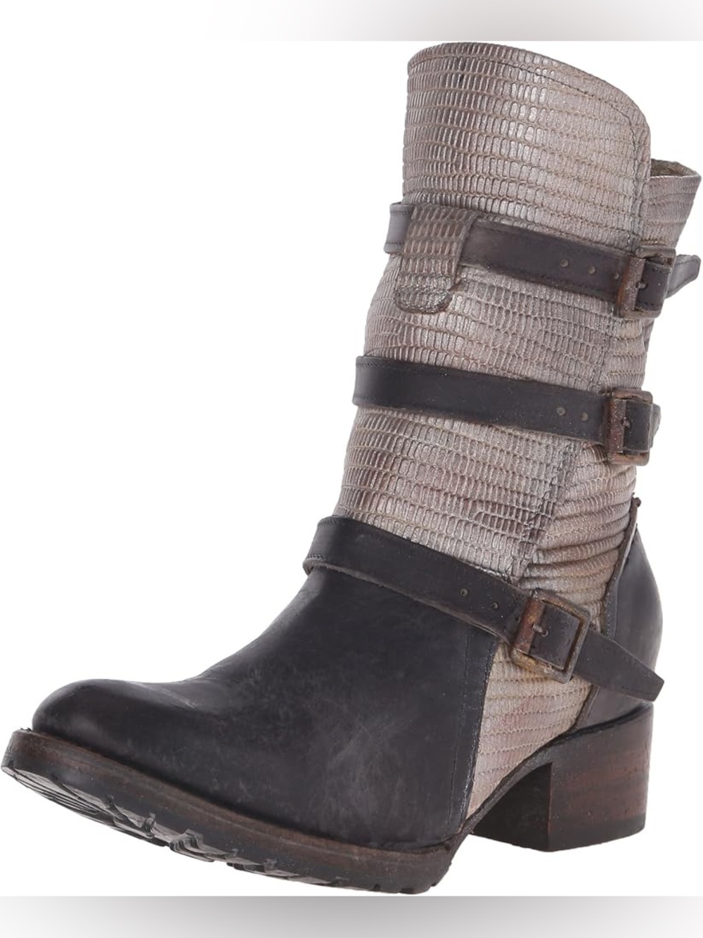 Freebird by Steven Apex leather moto boots in the stone/brown color way Sz 7